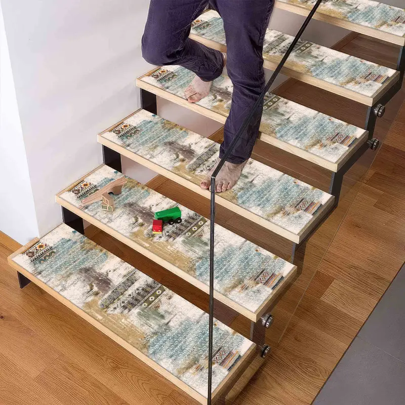 Vibrant Ethnic Pattern Printed Rug: Modern, Trendy, Colorful Design