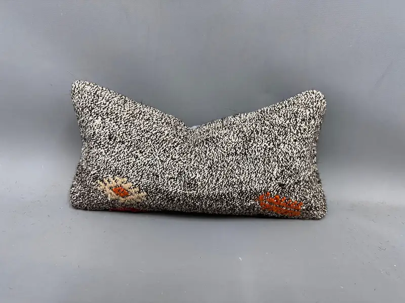 Ottoman Pillow, Kilim Pillow, Ethnic Pillow Case, Pillow for Sofa, 8x16 Orange Pillow Case, Handmade Rug Seat Pillow, Pillow, Boho Pillow Sham Cover - 1