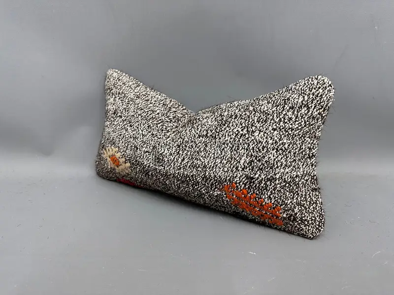 Ottoman Pillow, Kilim Pillow, Ethnic Pillow Case, Pillow for Sofa, 8x16 Orange Pillow Case, Handmade Rug Seat Pillow, Pillow, Boho Pillow Sham Cover - 3