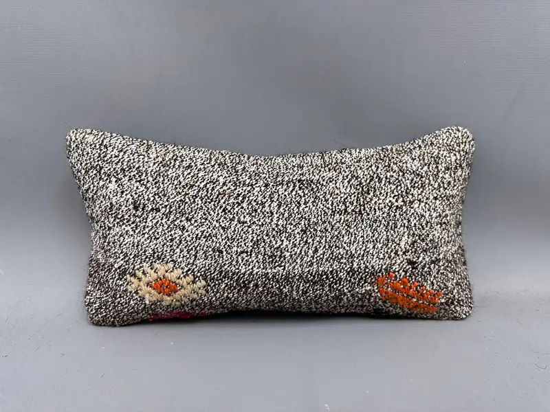 Ottoman Pillow, Kilim Pillow, Ethnic Pillow Case, Pillow for Sofa, 8x16 Orange Pillow Case, Handmade Rug Seat Pillow, Pillow, Boho Pillow Sham Cover - 4