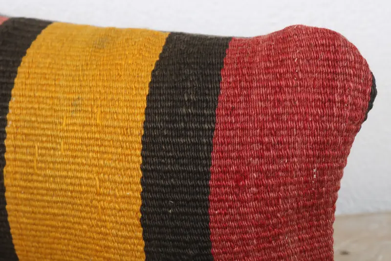 Pillow Case, 8x16 Red Pillow Cover, Turkish Pillow, Ethnical Kilim Rug Pillow, Kilim Pillow, Square Throw Cushion Cover, Floor Pillow - 5