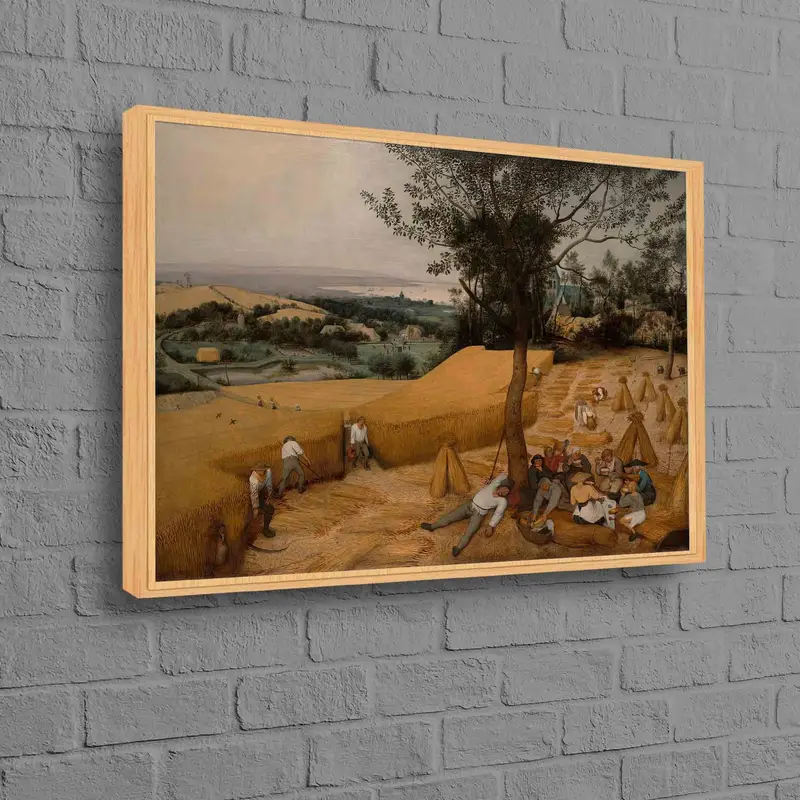 Zarif Kıyı Köyü Kanvas Tablosu: Biçerdöverlerin Huzuru Baskı