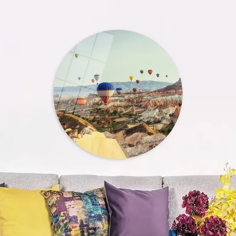 カッパドキアの魅惑的な日の出 気球キャンバス プリント