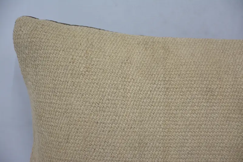 Kilim Pillow, Cushion Case, Vintage Pillow, Throw Kilim Pillow, Decorative Cushion Case, Authentic Pillow, 12x20 Beige Pillow Sham - 2