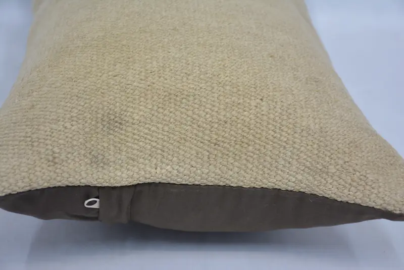Kilim Pillow, Cushion Case, Vintage Pillow, Throw Kilim Pillow, Decorative Cushion Case, Authentic Pillow, 12x20 Beige Pillow Sham - 5
