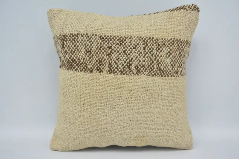 Geometric Embroidered Throw Pillow, 12x12 Inches Size Pillow - 1