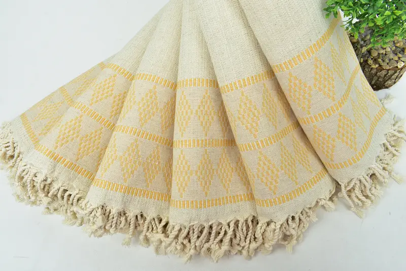 Gift For Her, Fringed Turkish towel for poolside, Monogram Turkish Towel, Bridal Gifts, Wedding Gift, Spa Towel, 70x36 Linen Kilim Design Towel - 4