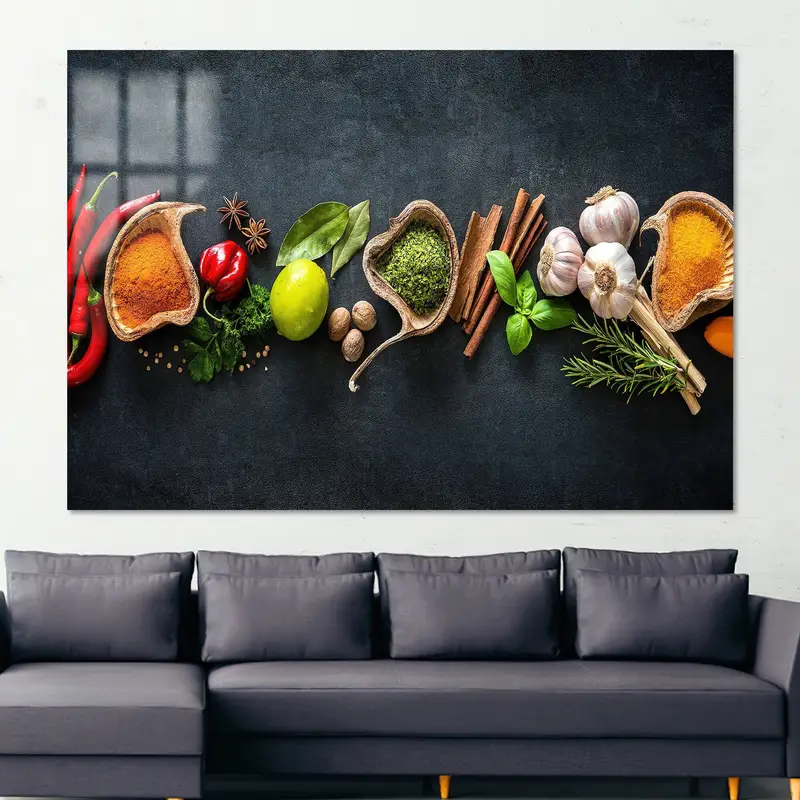 Zarif Baharatlar Kanvas Tablo: Canlı Hint Baharatları Sanat Eseri