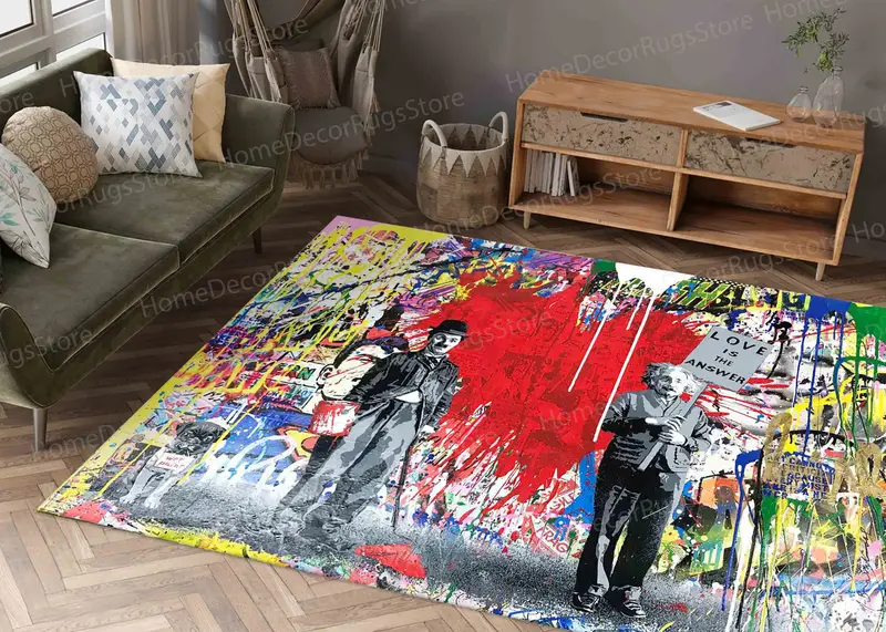 Geometrik Baskı Halısı: Modern Tasarım, Yumuşak Kumaş, Çok Yönlü Dekor