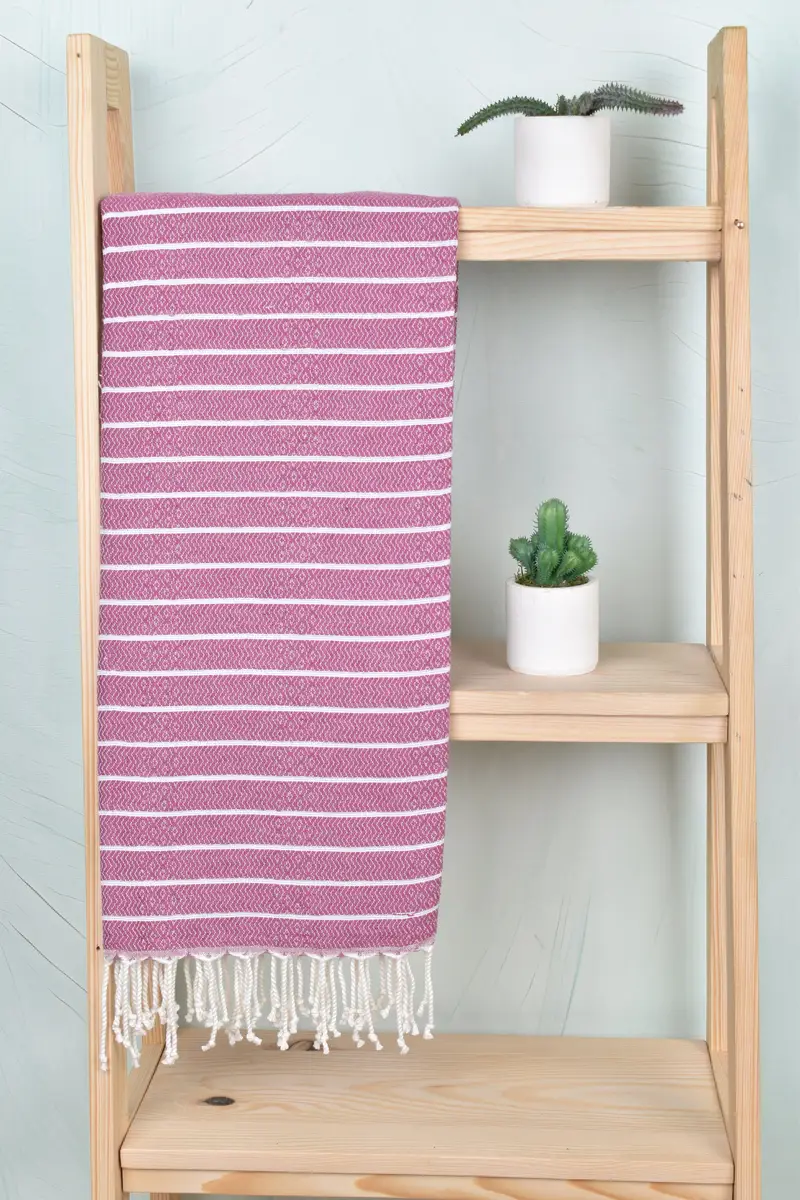 Hammam towel, Turkish beach towel with fringe, Best Friend Gift, 70x40 Cotton Striped Towel, Best Friend Gift Ideas, Bridal Shower Gift, Scarf Towel - 8