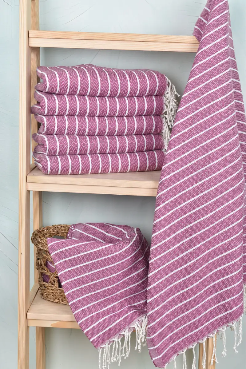 Hammam towel, Turkish beach towel with fringe, Best Friend Gift, 70x40 Cotton Striped Towel, Best Friend Gift Ideas, Bridal Shower Gift, Scarf Towel - 3