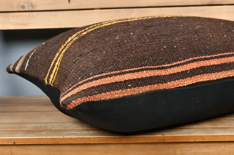 20x28 Brown Cushion, Boho Pillow, Wholesale Pillow, Handmade Kilim Cushion, Pillow Sham, Bohemian Cushion Pillow Sham, Pillow for Sofa - 4