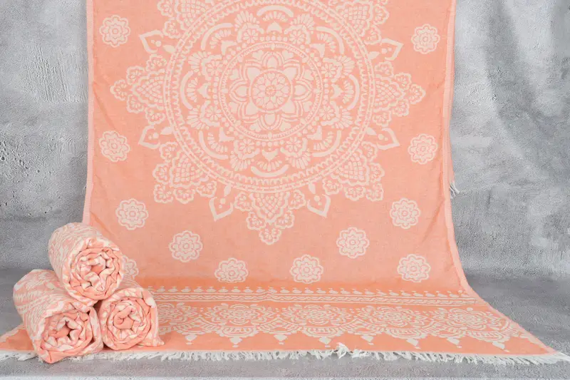 Bridesmaid Gifts Personalized, Gifts For Him, Monogram Beach Towel, Yoga Towel, Bachelorette Party Decorations, 74x36 Cotton Floral Patterned Towel - 1