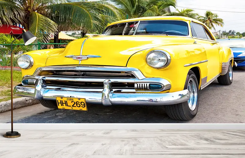 Classic Car Wall Poster, 3d Wall Paper, , Custom Wall Paper, Old Car Wall Print, Wall Paper Peel and Stick, Office Wall Painting, - 5