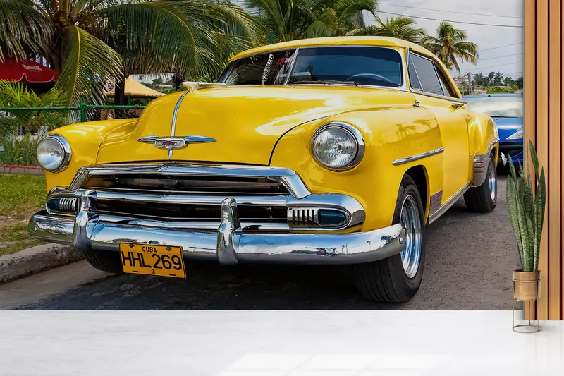 Classic Car Wall Poster, 3d Wall Paper, , Custom Wall Paper, Old Car Wall Print, Wall Paper Peel and Stick, Office Wall Painting, - 3