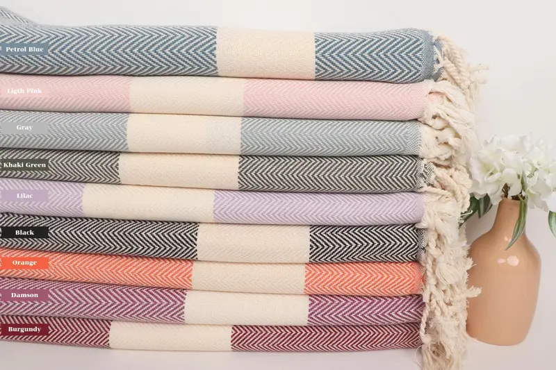 Beach Wedding Favor, Personalized Gifts, Merry Christmas Gifts, Thin towel, 70x40 Cotton Herringbone Towel, Bath towel, Summer Gift Ideas - 2