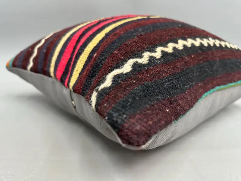 Vintage Kilim Pillow, Luxury Pillow Sham, Designer Throw Pillow Cover, Home Decor Pillow, Antique Pillows, 18x18 Brown Pillow, Cushion - 6