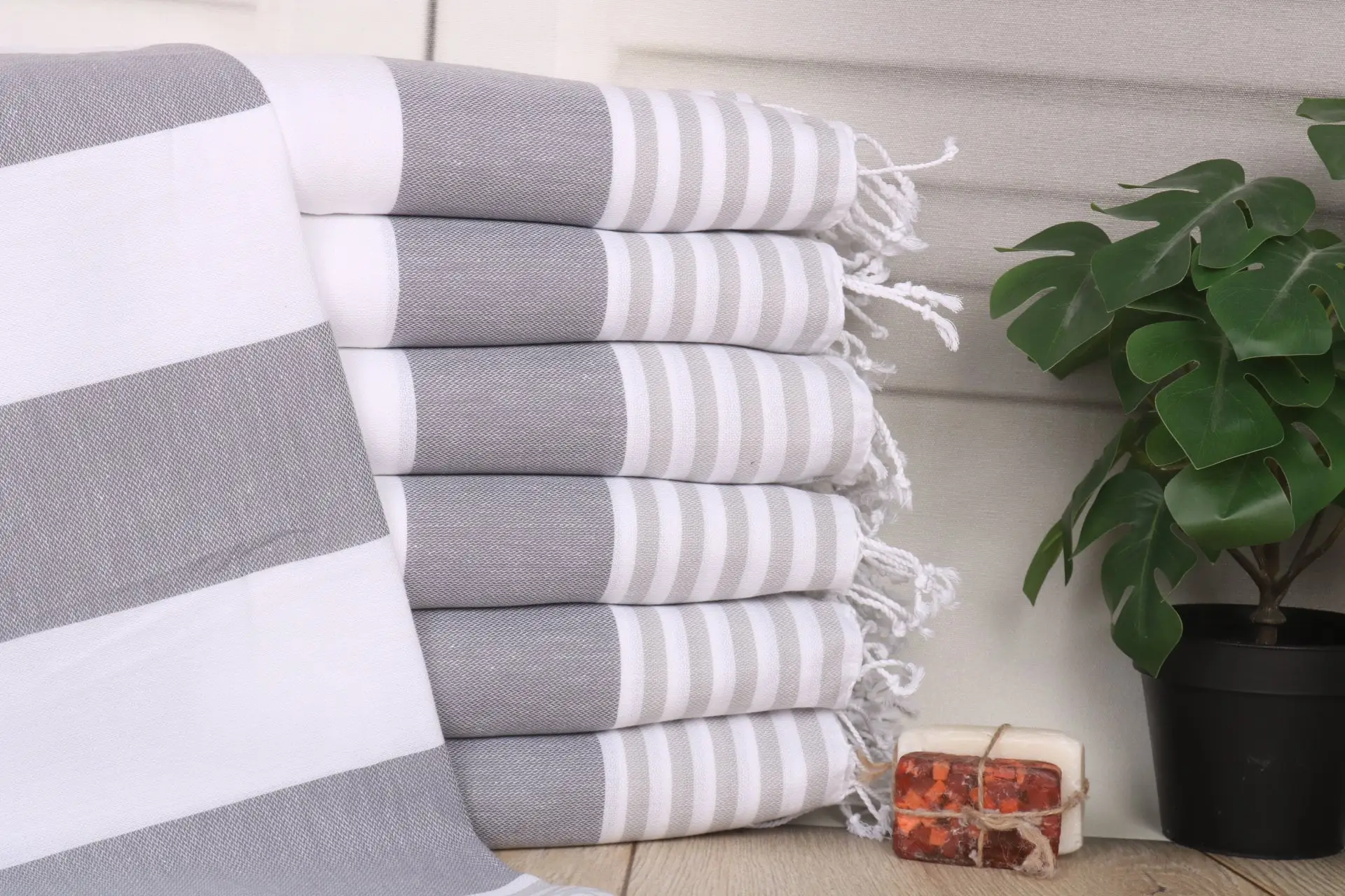 Personalized Turkish Tea Towel Striped Cotton Dish Towel, 40x24 Inches - 1