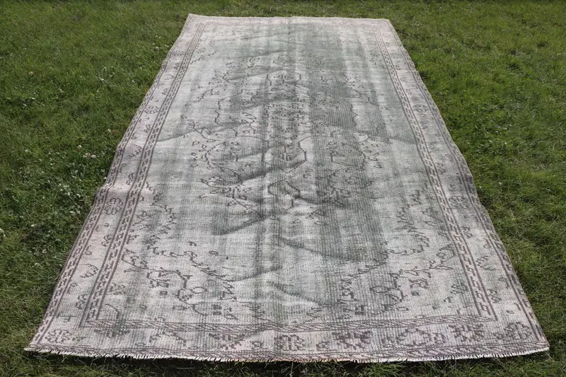 Handmade Moroccan Rug, 4,3x9,1 ft Green & Black