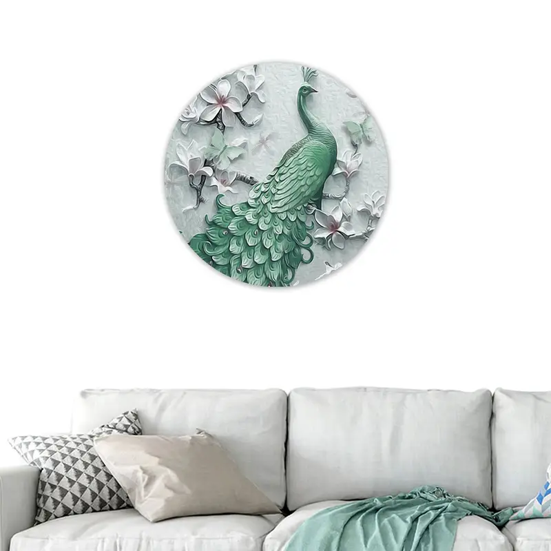 Modern Luxury Peacock Floral Canvas Print - Elegant Wall Art