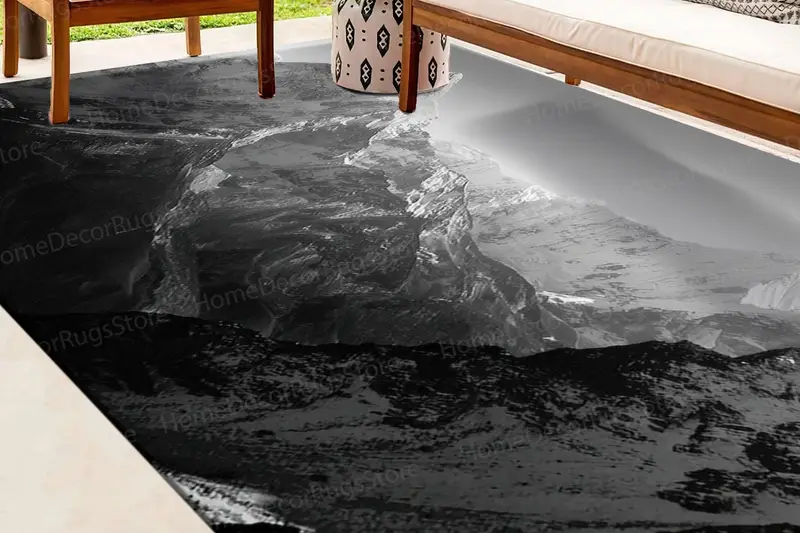 エレガントなプリントラグ: ヒマラヤエベレストの風景デザイン