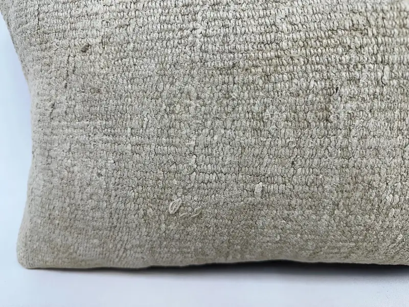 Bekletme yastık kapağı, yastık kılıfı, etnik atma yastık kapağı, Kilim yastığı, el yapımı Kilim yastığı, 12x20 bej yastık sham, hediye yastığı - 2