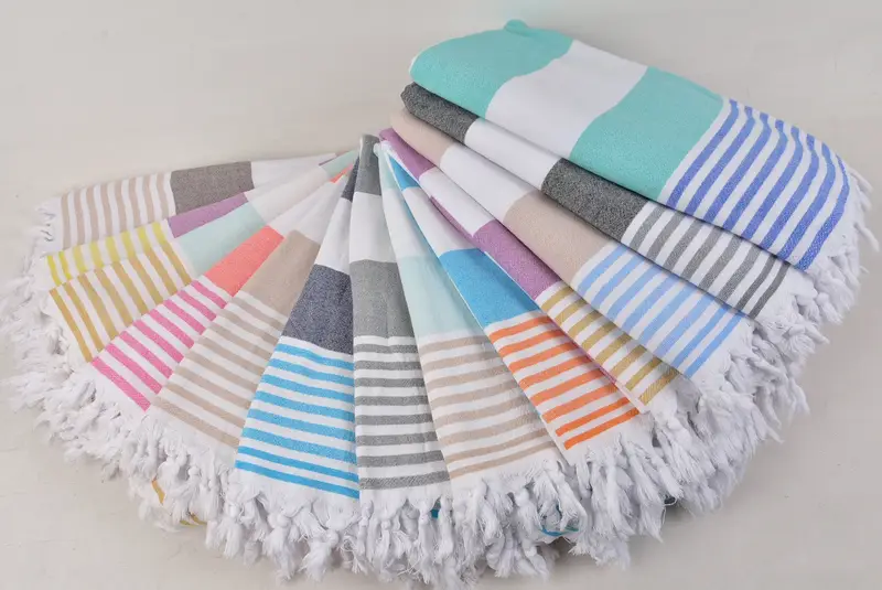 Turkish Towel Beach, Gift Towel, Quick-dry towel, 68x36 Cotton Striped Terry Towel, Turkish bath towel, Sand-resistant Turkish towel for travel - 4