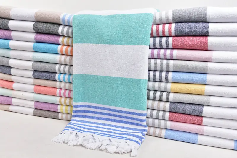 Turkish Towel Beach, Gift Towel, Quick-dry towel, 68x36 Cotton Striped Terry Towel, Turkish bath towel, Sand-resistant Turkish towel for travel - 2