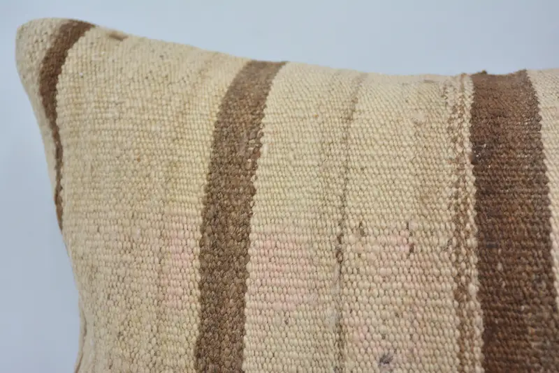 Nomadic Pillow Cover, Lounge Throw Pillow Case, Pillow for Sofa, Pillow Cover, Throw Kilim Pillow, Boho Pillow Sham Cover, 16x24 Beige Pillow Case - 2