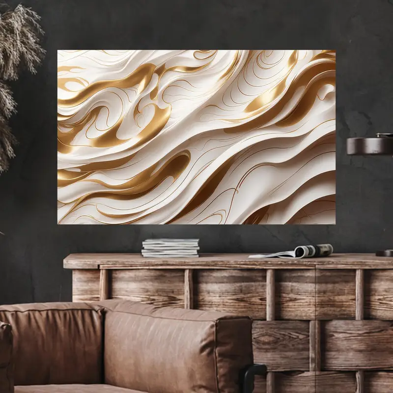 Elegant Printed Glass: Soft Tones, Brown & Beige Design