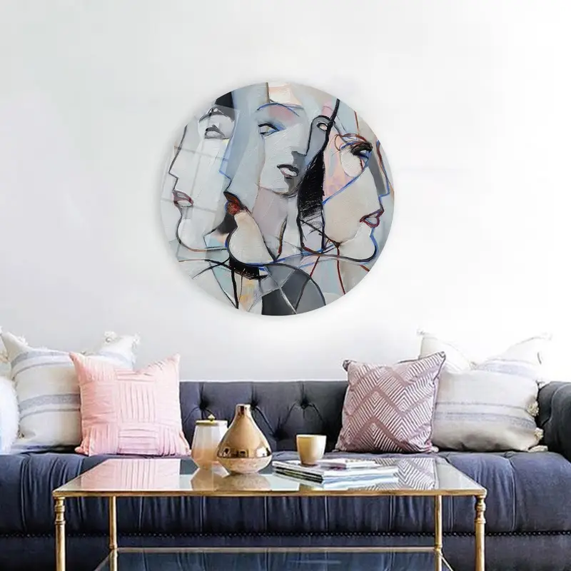 豪華な抽象ポートレートキャンバス: トレンディでエレガントなウォールアート