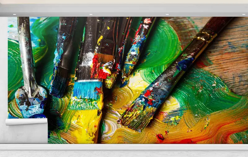 Papel pintado estampado verde contemporáneo elegante: decoración artística del hogar