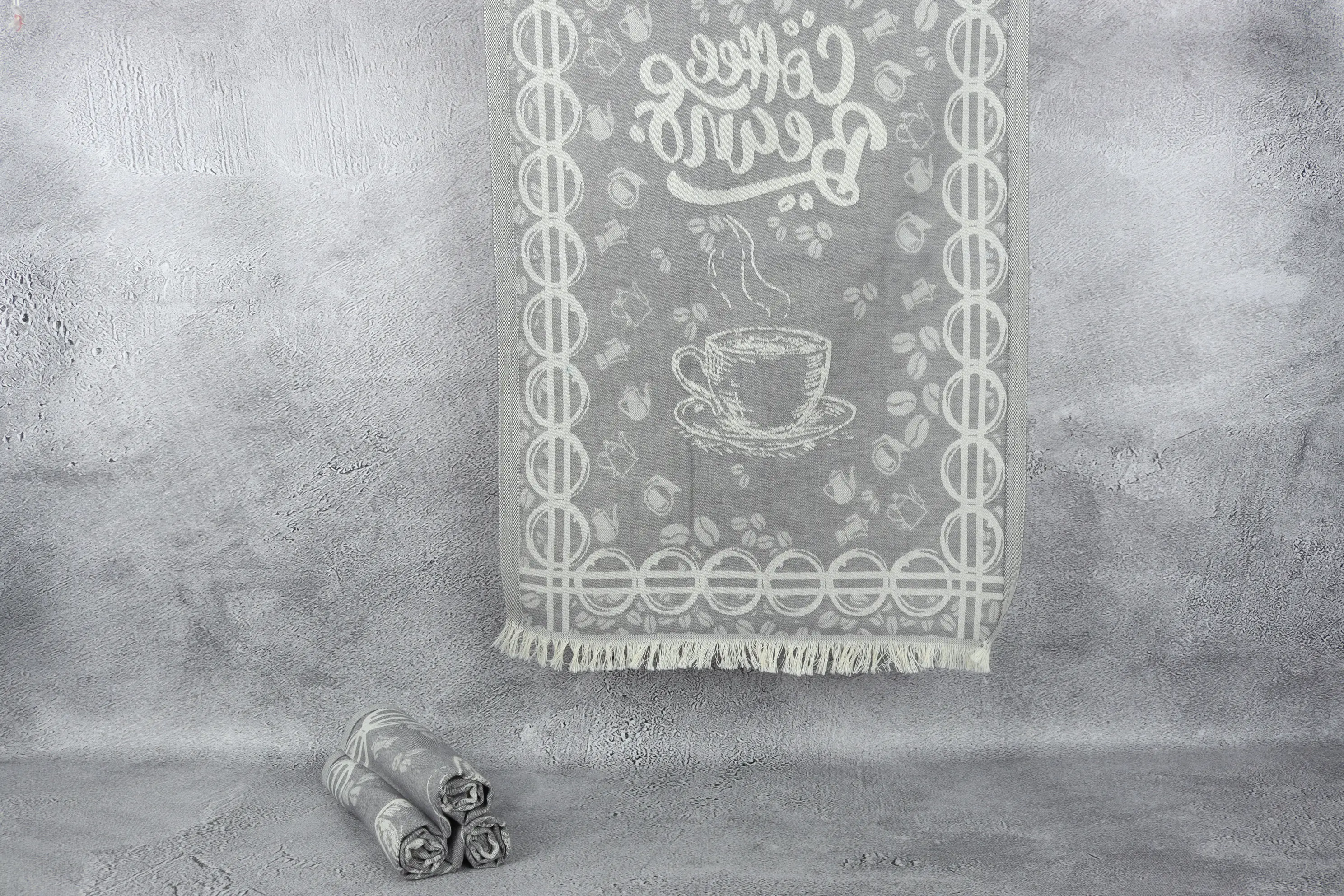 Coffee Patterned Dish Towel Organic Cotton, 20x28, Kitchen Towel - 1