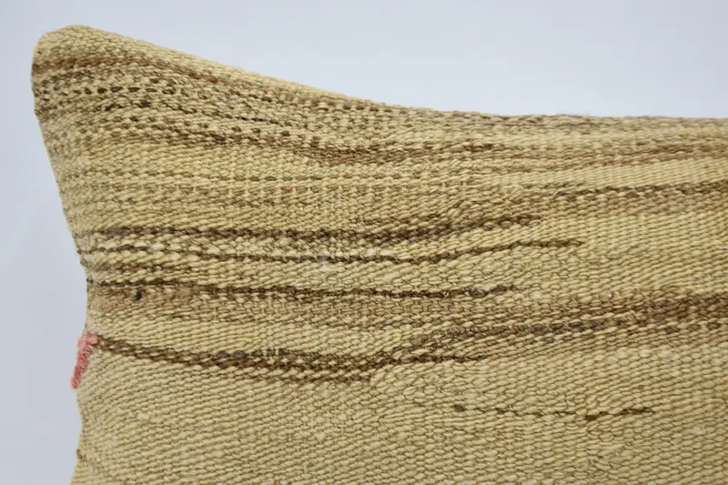 Home Decor Pillow, 12x24 Beige Pillow, Handwoven Pillow Cover Pillow, Pillow Sham, Interior Designer Pillow, Kilim Cushion Sham - 2