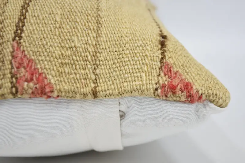 Home Decor Pillow, 12x24 Beige Pillow, Handwoven Pillow Cover Pillow, Pillow Sham, Interior Designer Pillow, Kilim Cushion Sham - 5