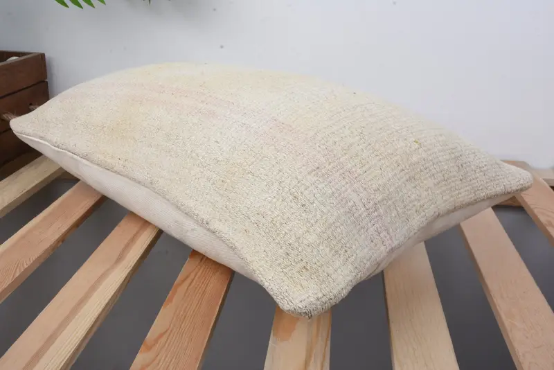 Antique Pillows, Pillow, Tapestry Pillow Sham, 12x20 Beige Pillow Cover, Kilim Pillow Cover, Hippie Throw Pillow, Kilim Pillow - 6