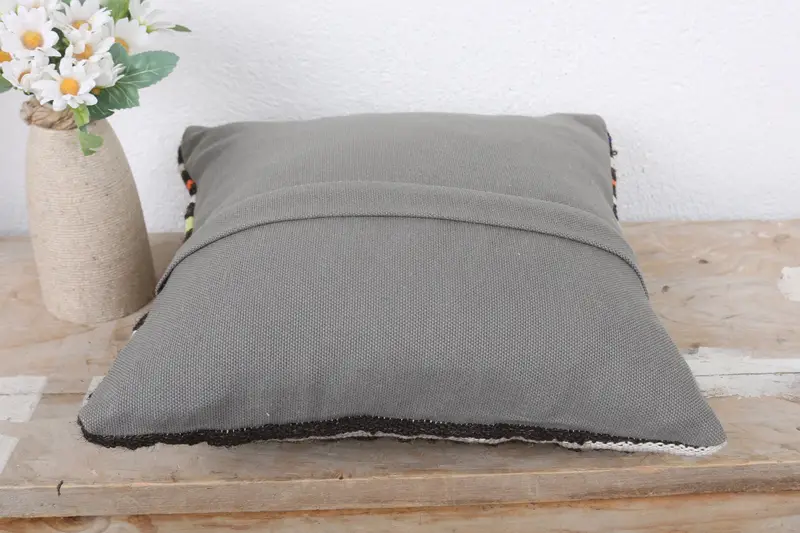 Vintage Pillow, 12x12 Brown Cushion Cover, Lounge Throw Pillow Cover, Pillow, Knitted Pillow Case, Handmade Kilim Cushion, Floor Pillow, Gift Pillow - 7