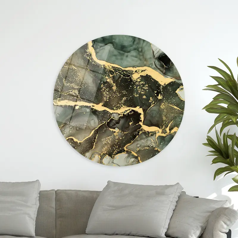 エレガントな緑の大理石のきらめくキャンバス - モダンで豪華な装飾