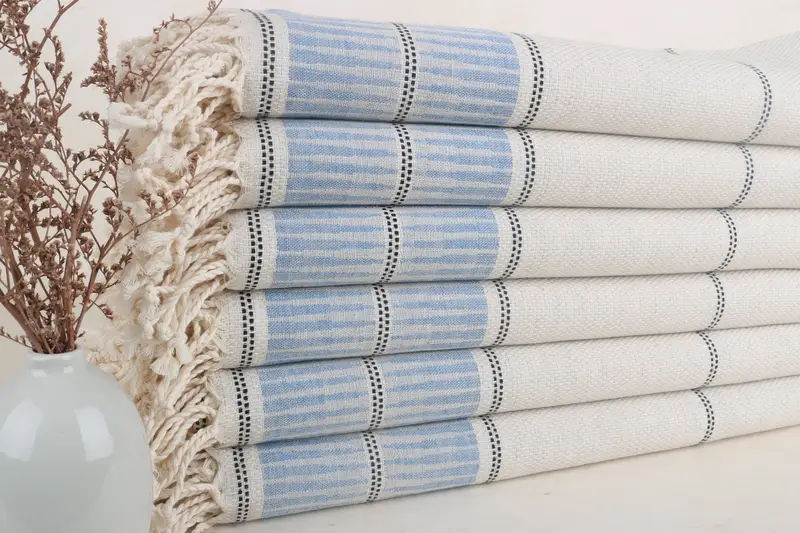 Summer Gift Ideas, 70x40 Linen Striped Towel, Luxury towel, Scarf Towel, Bachelorette Party Gifts Bridesmaids, Wedding Favors, Valentines Day Gift - 2