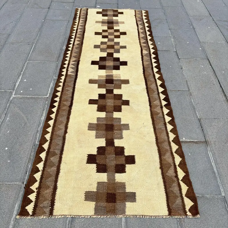 Beige Camouflage Rug, 3.3x8.7 ft Chic Decor