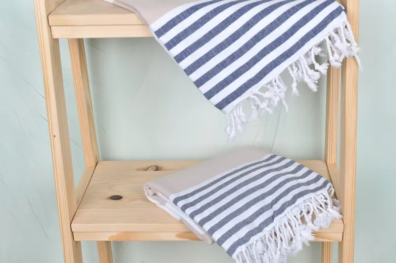 Bridesmaid Towel, Wedding Gift For Bride, Organic Turkish towel, Wedding Hand Made Gift, Luxury towel, Sand-free towel, 70x40 Cotton Striped Towel - 5