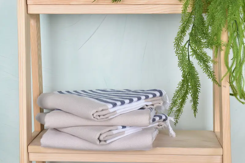 Bridesmaid Towel, Wedding Gift For Bride, Organic Turkish towel, Wedding Hand Made Gift, Luxury towel, Sand-free towel, 70x40 Cotton Striped Towel - 7