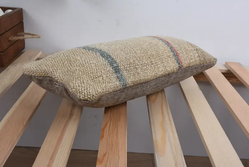 Kilim Pillow Cover, Interior Designer Pillow, 8x16 Beige Pillow Cover, Cushion Case, Bolster Cushion Cover, Vintage Pillow - 6
