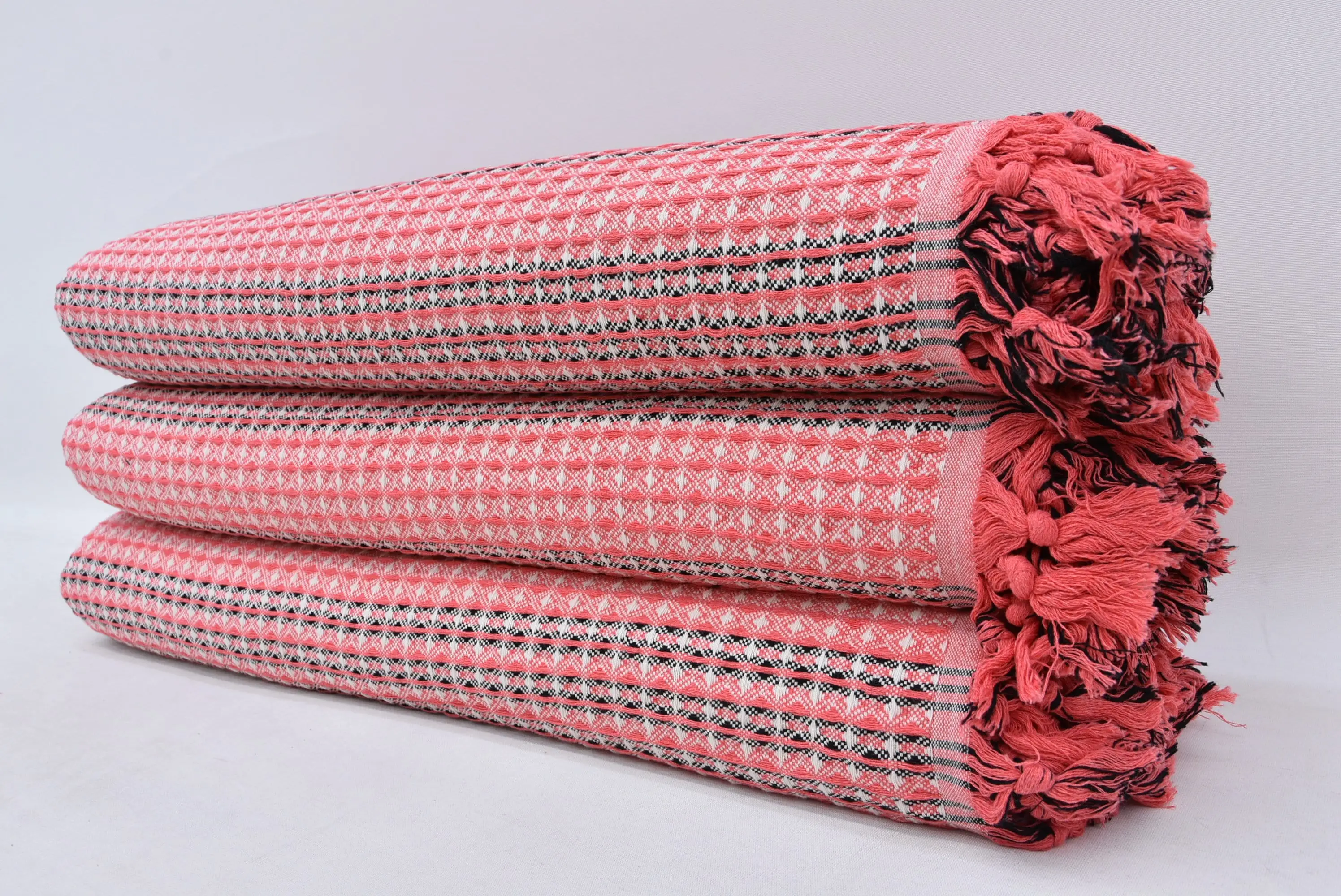 Turkish Cotton Geometric Blanket, 70x90 - 1