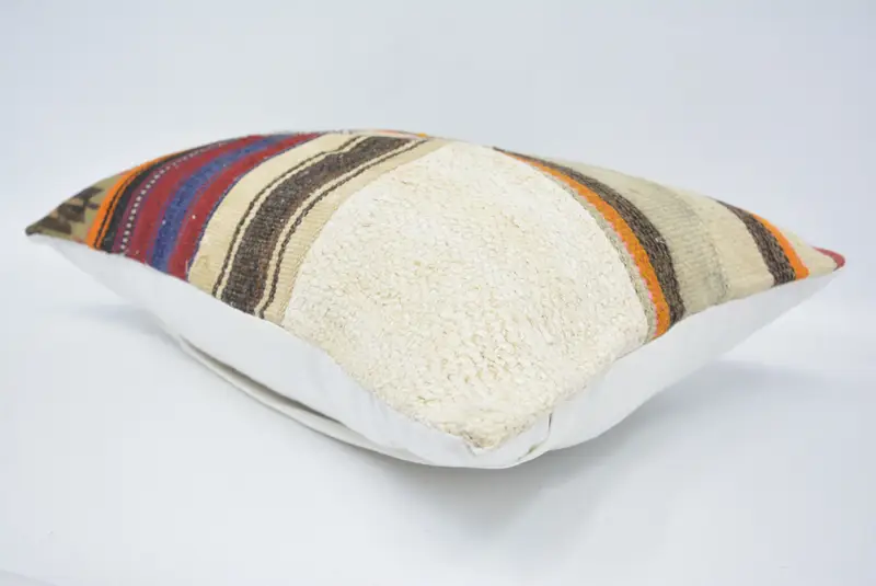 Boho Pillow Sham Cover, Kilim Pillow, 16x24 Red Cushion Case, Kilim Cushion Sham, Sofa Bolster Pillow Cover, Armchair Cushion Case, Pillow Cover - 6