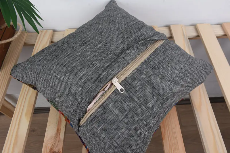 Bench Pillow Sham, Pillow, Pillow for Sofa, Cotton Cushion, 14x14 Blue Cushion, Home Decor Pillow, Throw Kilim Pillow, Natural Cushion Cover - 8