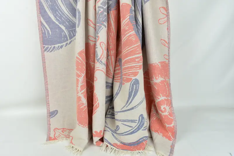 Monogram Blanket, Bachelorette Gifts, Woven Throw Blanket, Gift For Her, Shower Curtain, 88x64 Cotton Underwater Animals Design Towel - 2