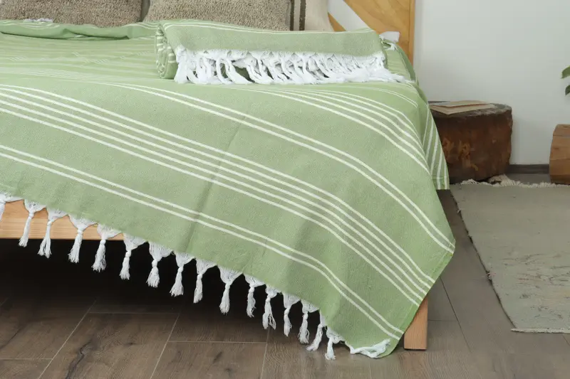 Bridal Shower Gift, 96x70 Cotton Striped Towel, Throw Blanket Couch, Bridal Shower Favors, Shower Curtain, Turkish Blanket, Best Friend Wedding Gift - 7