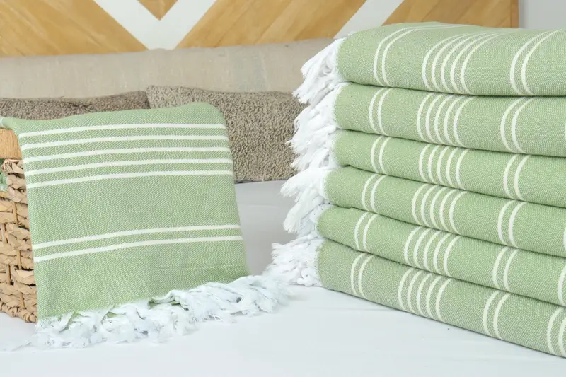 Bridal Shower Gift, 96x70 Cotton Striped Towel, Throw Blanket Couch, Bridal Shower Favors, Shower Curtain, Turkish Blanket, Best Friend Wedding Gift - 4