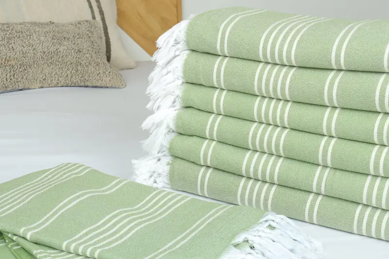 Bridal Shower Gift, 96x70 Cotton Striped Towel, Throw Blanket Couch, Bridal Shower Favors, Shower Curtain, Turkish Blanket, Best Friend Wedding Gift - 3